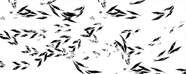 Black blobs isolated on white. Ink splash. Brushes droplets. Grainy texture background. Digitally generated image. Vector illustration, EPS 10.