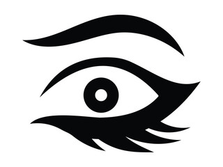 Outline eye icon. Vector linear graphic element symbol web design. Modern open eyes, eyelashes icon isolated on white background. Hand-drawing black eyes symbol. Vector illustration. EPS 10