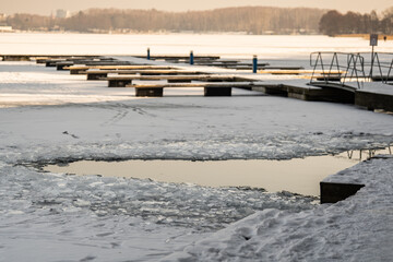 winter swimming - water hole - perfect refreshment after sauna