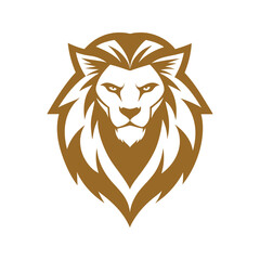 Epic Angry Lion Head – Stylized Black Lion Illustration on White Background