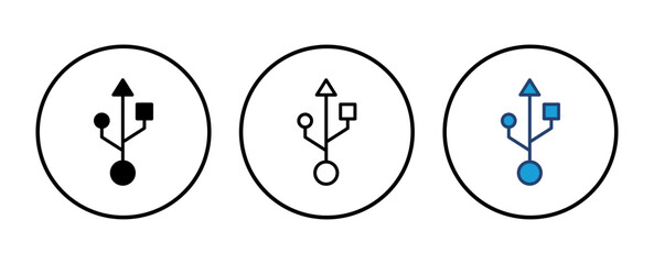 Usb icon vector. Flash disk icon vector