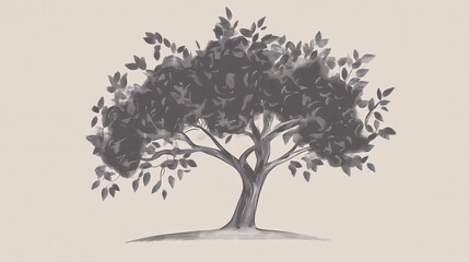 Fototapeta premium A Majestic Tree Illustration: A Timeless Artistic Creation