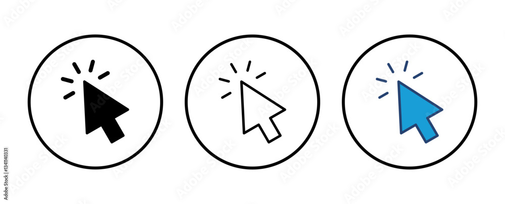 Poster click icon vector. pointer arrow icon. cursor icon vector