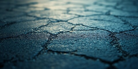 Obraz premium Cracked asphalt closeup, outdoor, sunlight
