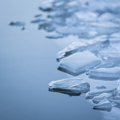 ice sheet - frozen lake - melting ice - beautiful detail - cold