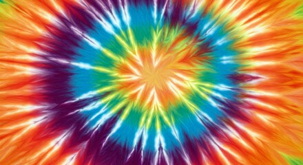 Obraz premium Vibrant Rainbow Tie Dye Swirl Pattern Psychedelic Abstract Texture Background