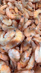 Fresh shrimp sold in the fresh markets Background