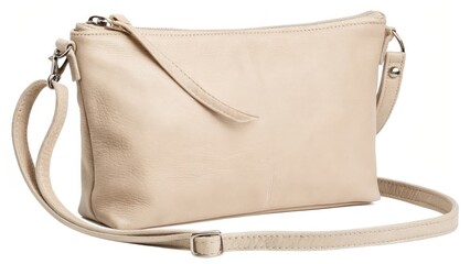 Beige Leather Crossbody Bag