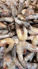 Fresh shrimp sold in the fresh markets Background