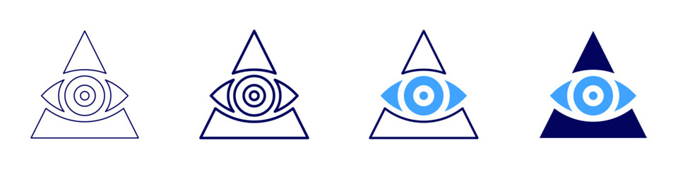 Eye lens yellowing cause icon in 4 different styles. Thin Line, Line, Bold Line, Duotone. Duotone style. Editable stroke