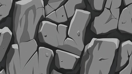 Fototapeta premium Detailed Gray Stone Texture Design for Game Backgrounds and 3D Models