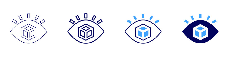 Eye moisture balance icon in 4 different styles. Thin Line, Line, Bold Line, Duotone. Duotone style. Editable stroke