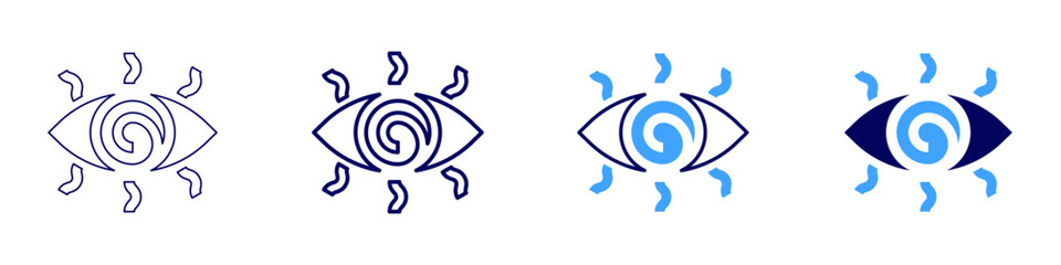 Eye protective shield icon in 4 different styles. Thin Line, Line, Bold Line, Duotone. Duotone style. Editable stroke