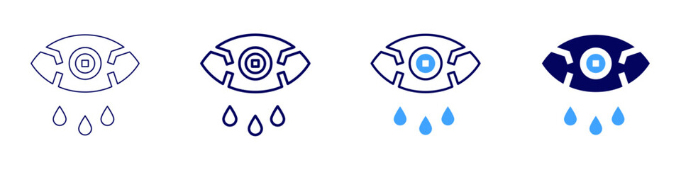 Eye puffiness overnight cause icon in 4 different styles. Thin Line, Line, Bold Line, Duotone. Duotone style. Editable stroke