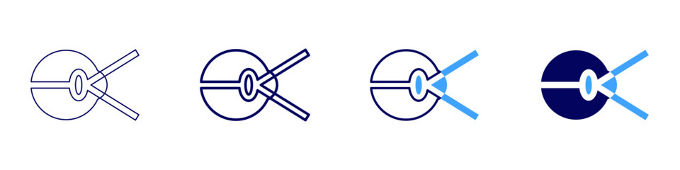 Eye pupil reactivity issue icon in 4 different styles. Thin Line, Line, Bold Line, Duotone. Duotone style. Editable stroke