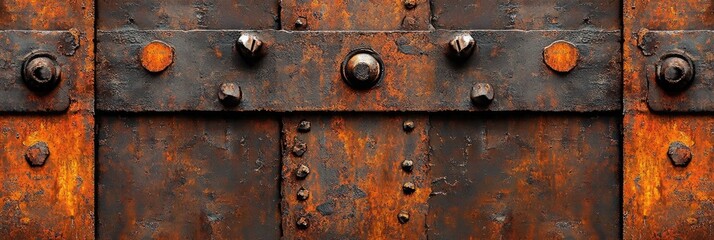 Rusted Metal Panels with Fasteners