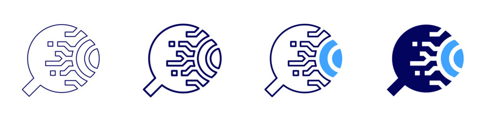 Eye red veins visible icon in 4 different styles. Thin Line, Line, Bold Line, Duotone. Duotone style. Editable stroke