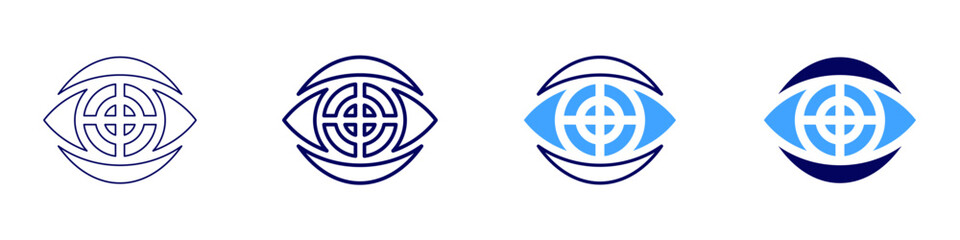 Eye redness home remedies icon in 4 different styles. Thin Line, Line, Bold Line, Duotone. Duotone style. Editable stroke