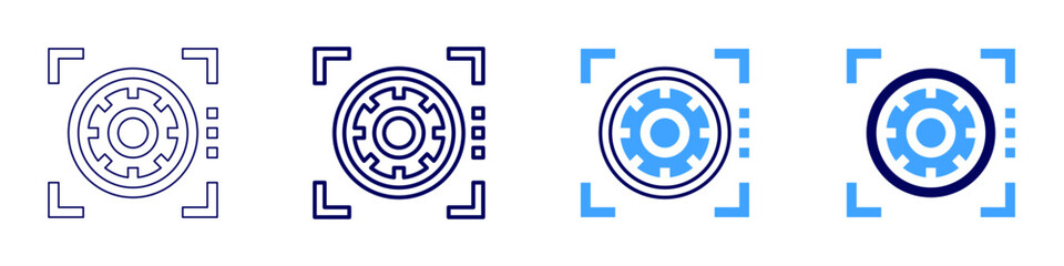 Eye retina weakness symptoms icon in 4 different styles. Thin Line, Line, Bold Line, Duotone. Duotone style. Editable stroke