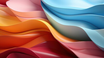 A colorful wave with a blue stripe in the middle