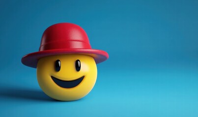 smiley face on a blue background