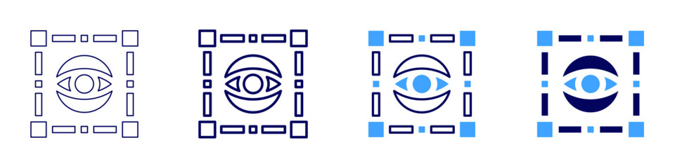 Eye sinus headache pressure icon in 4 different styles. Thin Line, Line, Bold Line, Duotone. Duotone style. Editable stroke