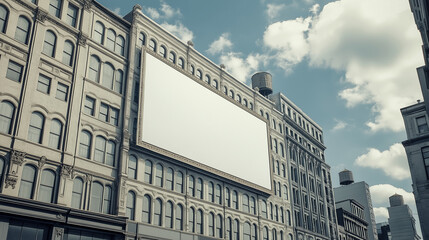 Obraz premium mockup large billboard display in the city center near the building