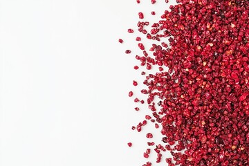 Dried barberries on white background.