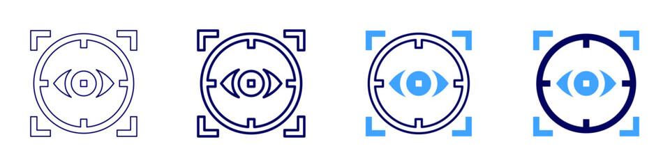 Eye tumor​ icon in 4 different styles. Thin Line, Line, Bold Line, Duotone. Duotone style. Editable stroke