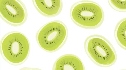 Fototapeta premium Fresh Kiwi Slices Pattern Design: A Vibrant and Healthy Fruit Art