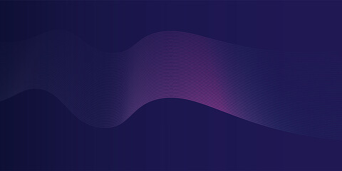 Abstract glowing wave lines on dark blue background. Dynamic wave pattern.
