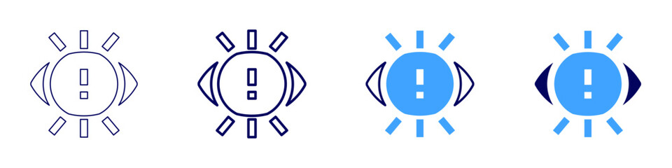 Eye vision clarity icon in 4 different styles. Thin Line, Line, Bold Line, Duotone. Duotone style. Editable stroke
