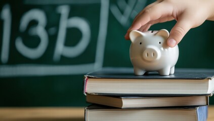 piggy bank and book