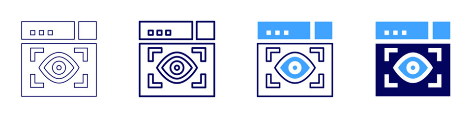 Eye wear​ icon in 4 different styles. Thin Line, Line, Bold Line, Duotone. Duotone style. Editable stroke