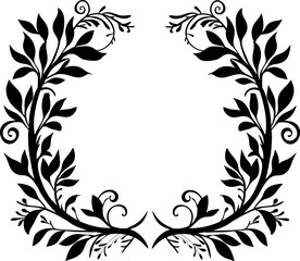 Elegant double line with leafy corner flourishes, perfect for invitations, branding, stationery, and decorative borders.