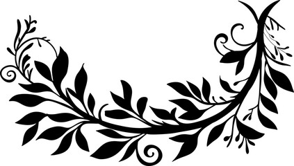 Obraz premium Elegant double line with leafy corner flourishes, perfect for invitations, branding, stationery, and decorative borders.