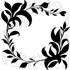 Elegant double line with leafy corner flourishes, perfect for invitations, branding, stationery, and decorative borders.