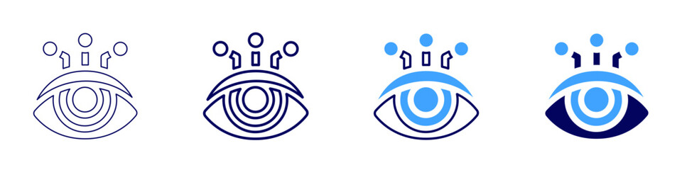 Watery eyes​ icon in 4 different styles. Thin Line, Line, Bold Line, Duotone. Duotone style. Editable stroke