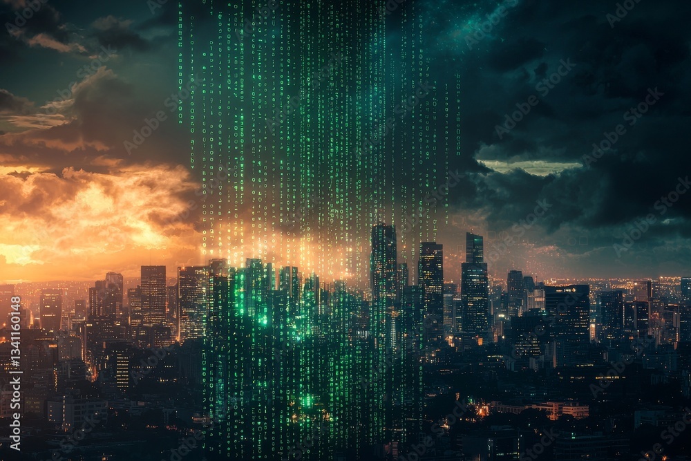 Poster digitization is key to the city of the future, which is based on binary code