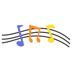 Colorful Musical Notes Illustration