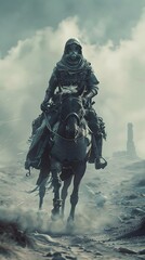 Epic Fantasy Horse Rider in the dystopia Action Medieval Adventure 