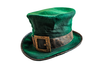 St. Patrick day green hat isolated on transparent background