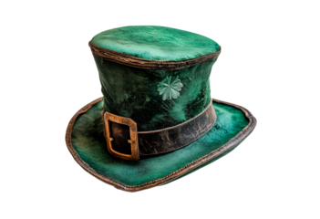 St. Patrick day green hat isolated on transparent background