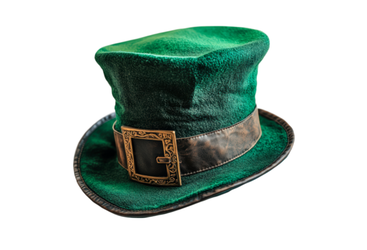 St. Patrick day green hat isolated on transparent background