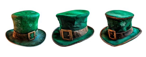 St. Patrick day green hat isolated on transparent background