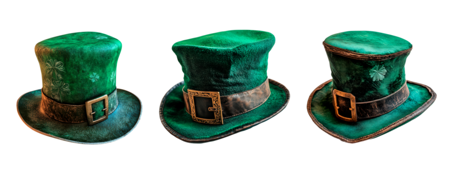St. Patrick day green hat isolated on transparent background - Powered by Adobe