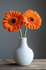 Orange Flowers in Vase