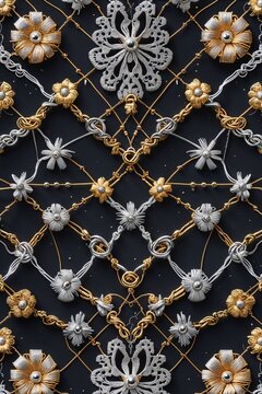 seamless pattern with golden ornament decoration design art texture vintaqe decor retro antique ornate background wallpaper floral fabric textile