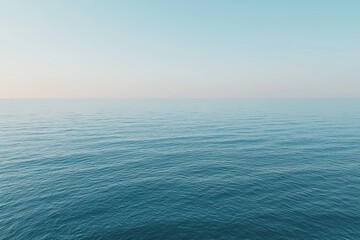 Obraz premium Gentle Turquoise Blue Gradient Ocean with Blurred Edges and Calm Horizon Surface