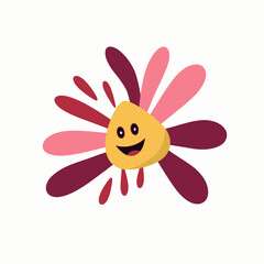 Joyful Petal Delight: An animated flower comes to life with vibrant petals and a cheerful face, radiating happiness and charm.